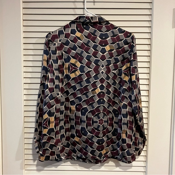 Asceno 100% Silk Blouse Long Sleeve Mother of Pearl Button Down - Picture 3 of 8